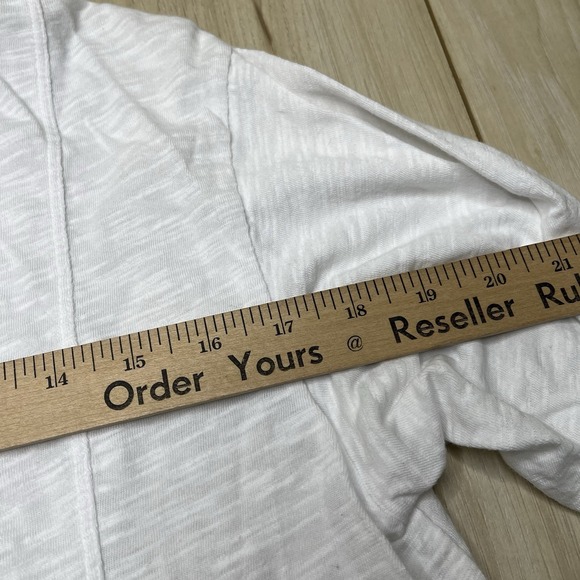 WILT Women's Asymmetrical Long Sleeve Pullover Cotton Top White Size Small USA - Picture 13 of 13